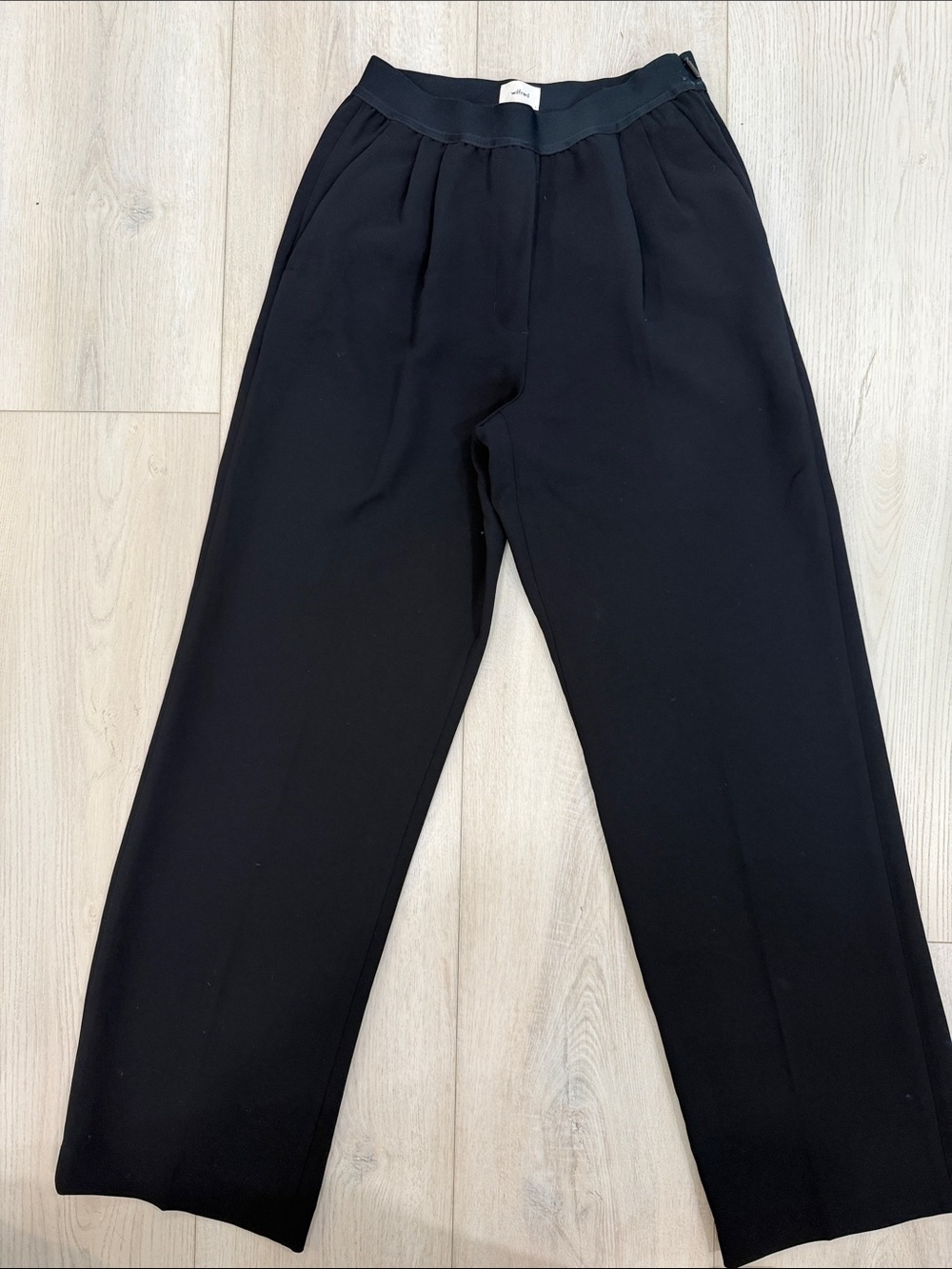 Aritzia Wilfred Black Wide Leg Trouser Pants Size 2